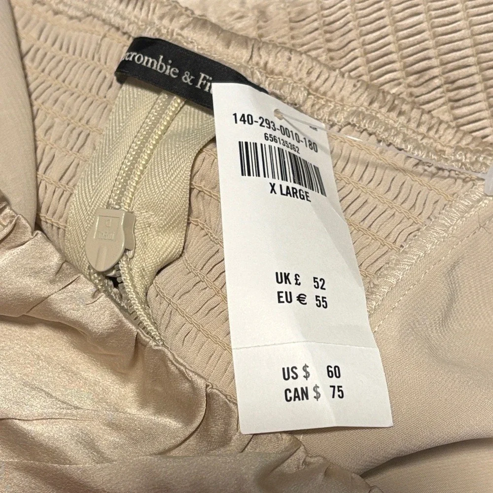 NWT Abercrombie &‎ Fitch Puff Sleeve Satin Corset Blouse Glam Party